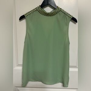 Green and gold studded tank size S